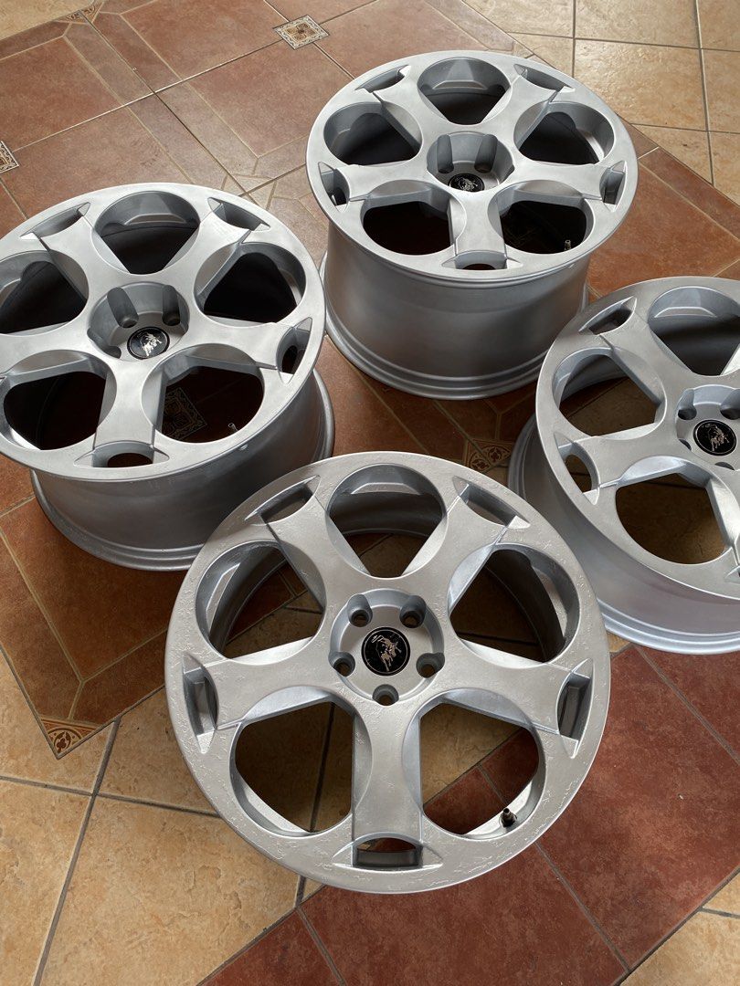 Original Lamborghini Gallardo wheels (Category: Mags and Tires) located in Manila. Submitted by toysandtreasures (Listing ID 1462357568, Image 1). Description: Price: 200k Type: Cassiopeia wheels Specifications: * Bolt Pattern (PCD): 5x112mm * Center Bore: 57.1 mm. * Thread Pitch: M14x1.5 lug bolts * Front Wheels: 19” x 8.5J, offset ET42 * Rear Wheels: 19” x 11J, offset ET55 These are used wheels and sold as is where is basis. Only issue is that 