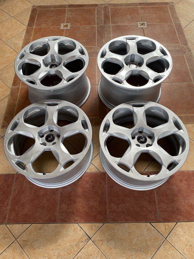 Original Lamborghini Gallardo wheels (Category: Mags and Tires) located in Manila. Submitted by toysandtreasures (Listing ID 1462357568, Image 3). Description: Price: 200k Type: Cassiopeia wheels Specifications: * Bolt Pattern (PCD): 5x112mm * Center Bore: 57.1 mm. * Thread Pitch: M14x1.5 lug bolts * Front Wheels: 19” x 8.5J, offset ET42 * Rear Wheels: 19” x 11J, offset ET55 These are used wheels and sold as is where is basis. Only issue is that 