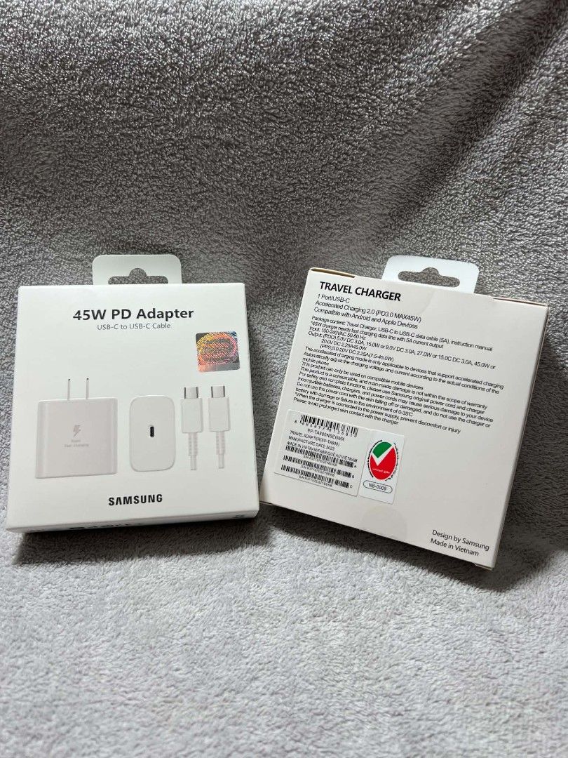 Original Samsung 45W Charger Set – Type-C (Category: Cables & Chargers) located in Manila. Submitted by warm_jamin (Listing ID 1462296974, Image 2). Description: ⚡ Original Samsung 45W Charger Set – Type-C ✅ 100% Original Samsung ⚡ 45W Super Fast Charging 🔌 USB Type-C 🎨 Available in White & Black 📦 Brand New & Sealed 🔋 Fast & Reliable Charging 🚚 Same-Day Delivery Around Manila 📍 Pickup Available 📩 PM us for price, availability & orders.