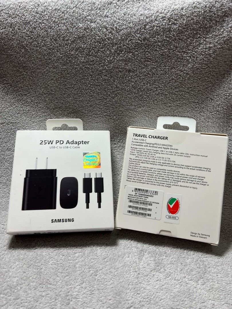 Original Samsung Charger Set – 25W Type-C (Category: Cables & Chargers) located in Manila. Submitted by warm_jamin (Listing ID 1462375000, Image 2). Description: 🔌 Original Samsung Charger Set – 25W Type-C ⚡ 25W Fast Charging ⚫ Black & ⚪ White Available ✅ Guaranteed Original 📦 Brand New & Sealed 🔌 Type-C Charger Set 🚚 Same-Day Delivery Around Manila 📍 Pickup Available 📩 PM us for price, details, and av.