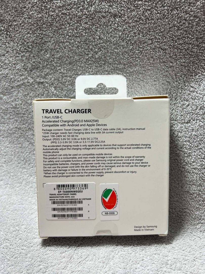 Original Samsung Charger Set – 25W Type-C-White (Category: Cables & Chargers) located in Manila. Submitted by warm_jamin (Listing ID 1462375161, Image 2). Description: 🔌 Original Samsung Charger Set – 25W Type-C ⚡ 25W Fast Charging ⚫ Black & ⚪ White Available ✅ Guaranteed Original 📦 Brand New & Sealed 🔌 Type-C Charger Set 🚚 Same-Day Delivery Around Manila 📍 Pickup Available 📩 PM us for price, details, and availability.