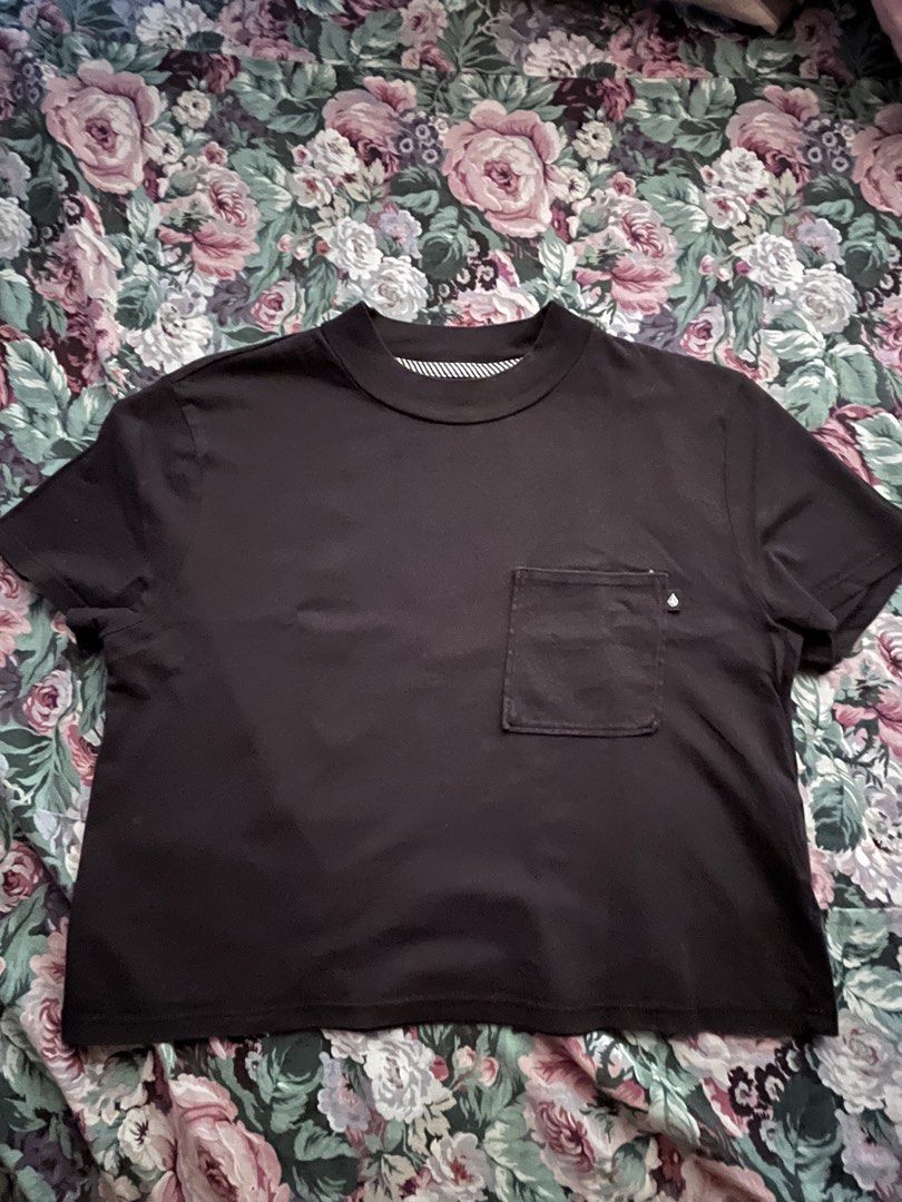 Original Volcom Black Top (Category: Shirts) located in Bulacan. Submitted by zzzelshop (Listing ID 1462287320, Image 1). Description: •Black Top •smooth cotton •Print at the back is still smooth, no cracks, no scratches • size S-M •17 inches width, 18 inches length .