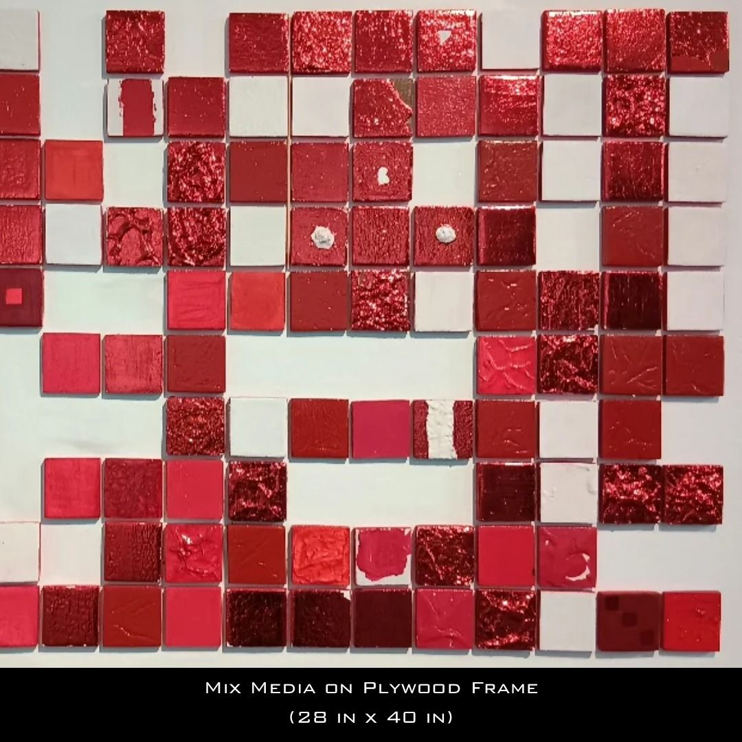 PAINTING FOR SALE (Category: Art & Prints) located in Rizal. Submitted by xhaine_ (Listing ID 1424256105, Image 3). Description: OPEN FOR NEGOTIATIONS! Title: Tile Medium: Mixed Media Dimension: 71.12 cm x 101.6 cm x 2 cm / 28in x 40in x 0.78in Year: 2025 Payment accepted: • Gcash • Paypal • Maya ✨💀SUPPORT LOCAL ARTIST💀✨.