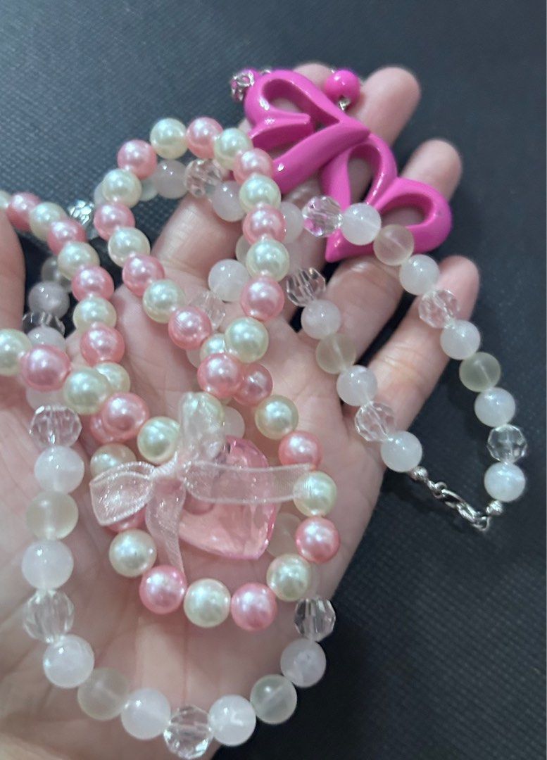 Pink Beaded Accessories Bundle (Category: Necklaces) located in Makati City. Submitted by cestparfaitvintagejewelries (Listing ID 1462373471, Image 2). Description: .