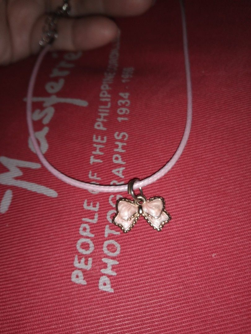 Pink necklace with ribbon design (Category: Necklaces) located in Quezon City. Submitted by eidorableshop (Listing ID 1462271202, Image 3). Description: .