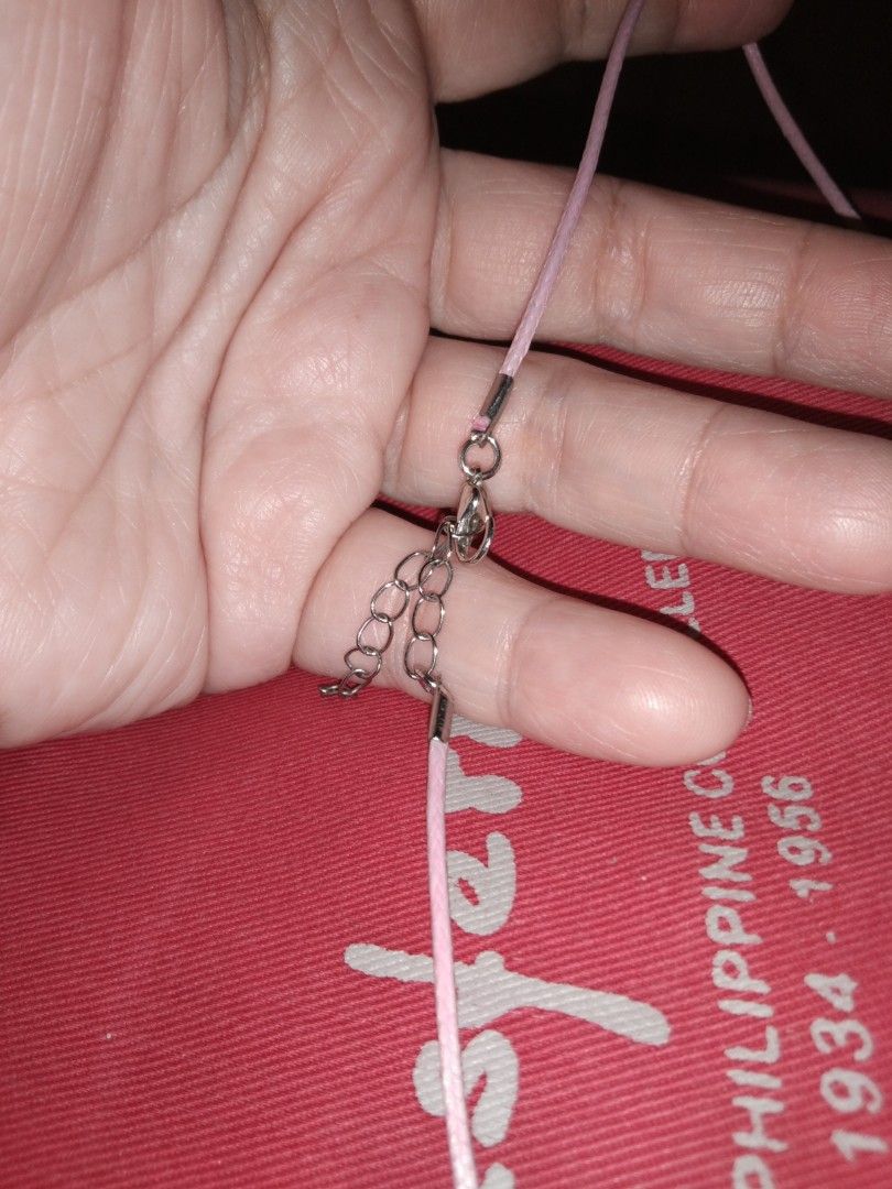 Pink necklace with ribbon design (Category: Necklaces) located in Quezon City. Submitted by eidorableshop (Listing ID 1462271202, Image 2). Description: .