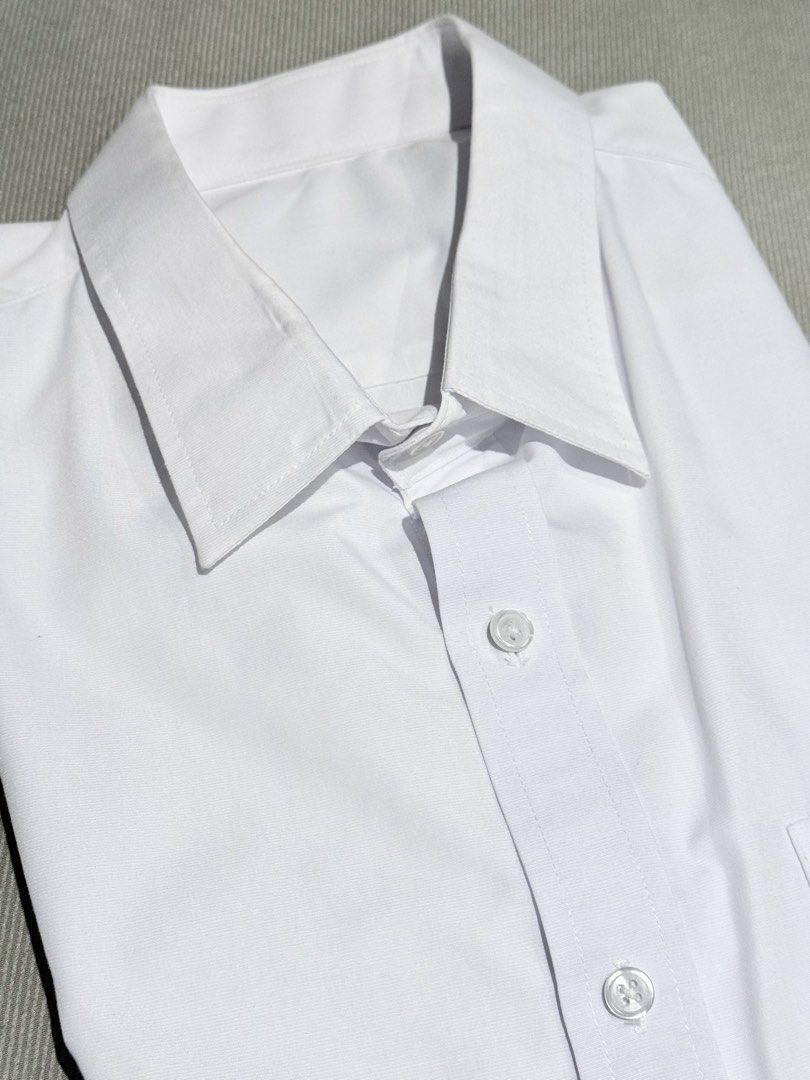 Plain white and White pink plaid short sleeve (Category: Coats, Jackets and Outerwear) located in Taguig. Submitted by annebydesign (Listing ID 1462369659, Image 3). Description: Hi all. Selling my husband’s office short sleeve Below are Plain White & White Pink Plaid Short-sleeve polo for ₱200 each or ₱300 both. •Like new. Custom made ng personal tailor n husband •All size LARGE- slim fit cut -chest width 25inches -length 31inches -waist width 2