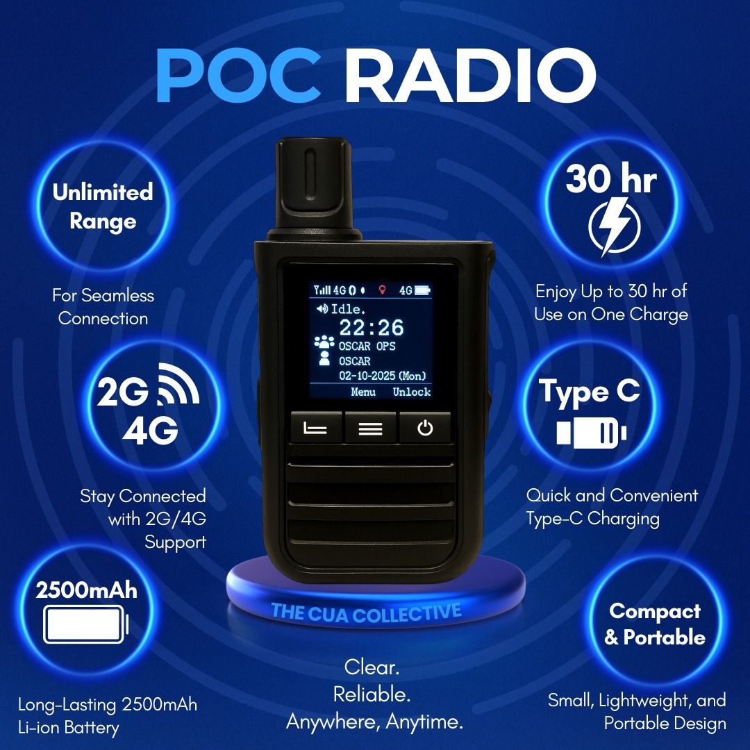 POC TWO-WAY RADIO – NATIONWIDE COVERAGE (Category: Other Audio Equipment) located in Quezon City. Submitted by polarbear26 (Listing ID 1462422748, Image 1). Description: Need fast, secure, and dependable communication? 🔊 POC Network Radio (Network-Based Walkie Talkie) 📡 Features: - 2G & 4G connectivity, nationwide coverage - One-on-one, group, or friend calls - Dual SIM ready, GPS built-in - 2500mAh battery (up to 30h standby) - USB-C charging 