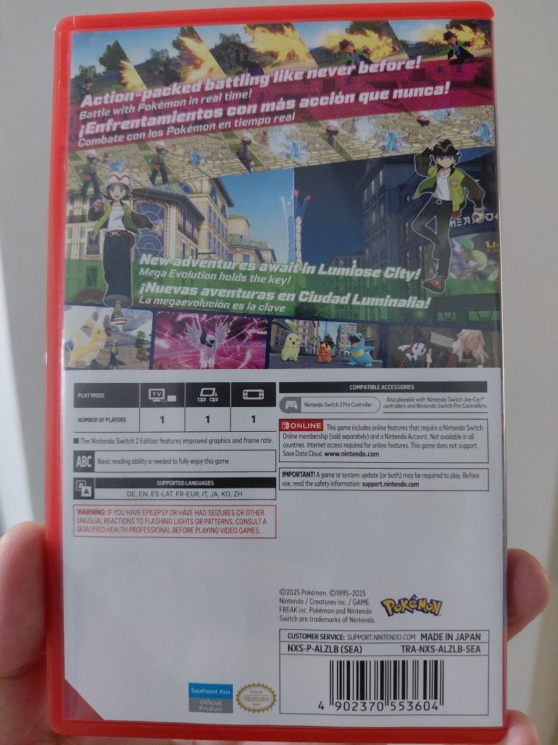 Pokemon Legends ZA - Nintendo Switch 2 Game (Category: Nintendo) located in Quezon City. Submitted by npmrcl (Listing ID 1462276792, Image 2). Description: - Pokemon Legend ZA for Nintendo Switch 2 - USA Region - Includes game cartridge - Experience action-packed, real-time battles - Discover the power of Mega Evolution - Embark on new adventures in the Sinnoh region - A must-have for Pokemon fans!.