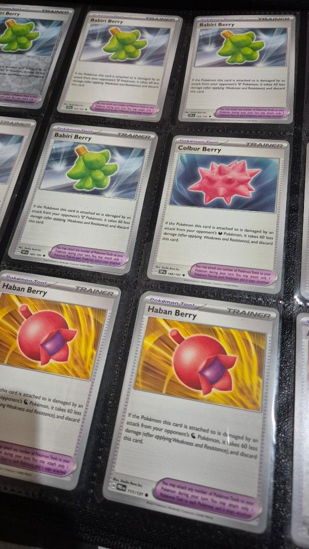 Pokemon Playable Cards (Items, Trainers, Energies) (Category: Raw Singles) located in Iligan City. Submitted by chefmavis0519 (Listing ID 1462340986, Image 2). Description: Pokemon Playable Cards (Items, Trainers, Energies). Mostly Commons/Regulars with a few Holos and Reverse cards from English, Japanese and a few Italian versions from SVI era. Prices are based on Collectr. .