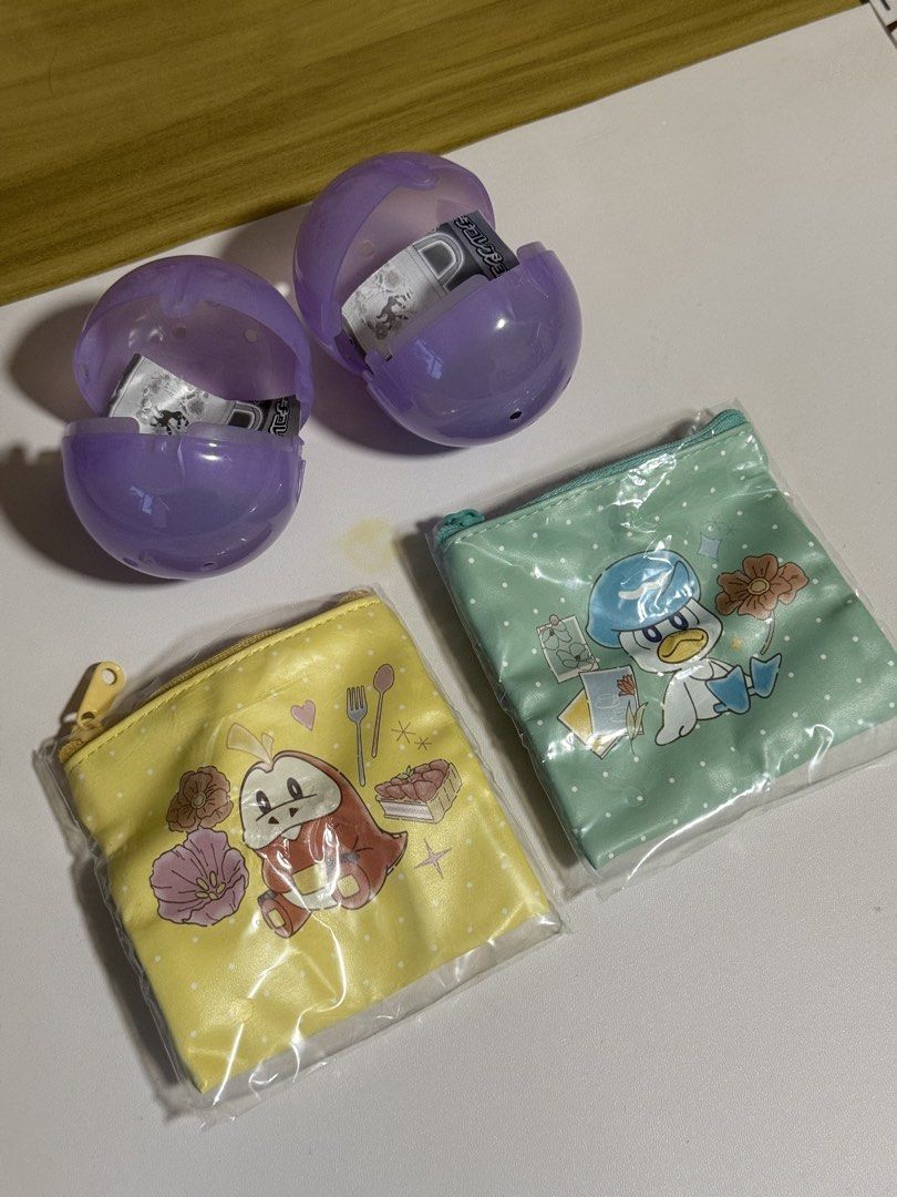Pokemon Quaxly Coin Pouch Mint Green (Category: Other Stationery & Craft) located in Manila. Submitted by bernardine32364 (Listing ID 1462292287, Image 3). Description: - Pokemon Gashapon Pouch - Adorable mint green pouch featuring Quaxly - Secure zipper closure - Perfect for coins, cards, or small essentials - Fun and cute Pokemon-themed design - Comes in original packaging - Great gift for any Pokemon fan.