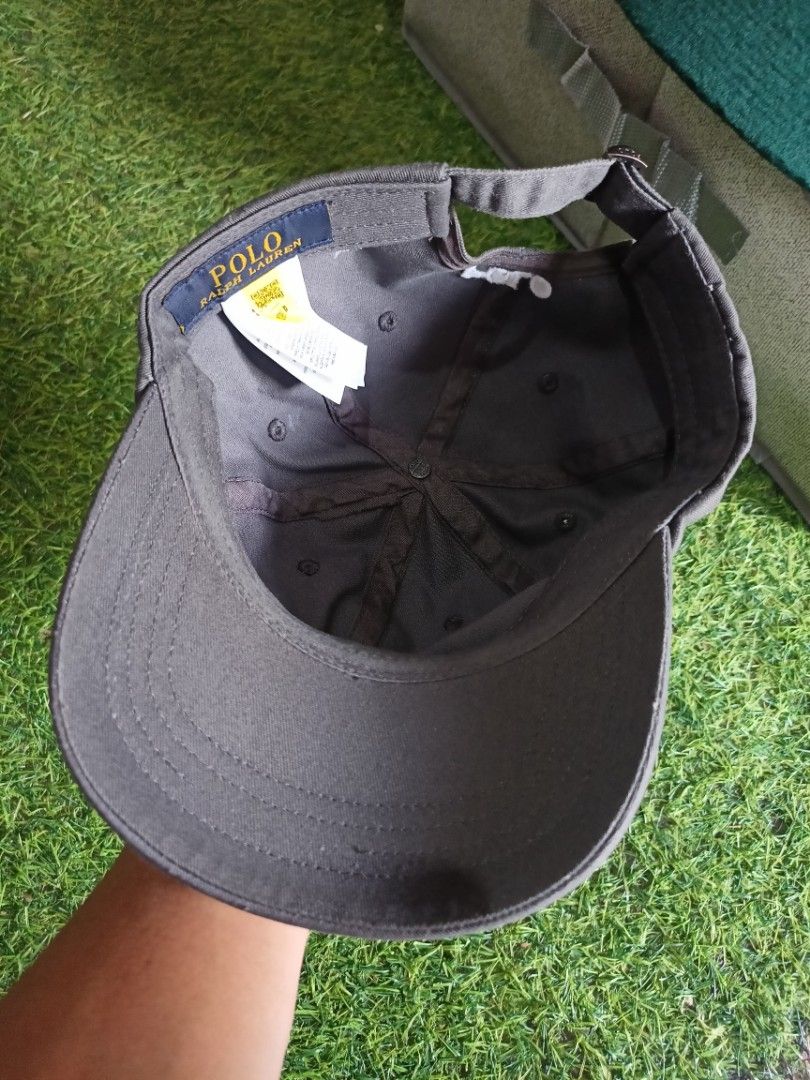 Polo Ralph Lauren Cap (Dark Gray) (Category: Caps & Hats) located in Abucay. Submitted by vcc.plug (Listing ID 1462374618, Image 3). Description: Still excellent - Washed - Adult size One size fits all Minimal loose stitch only (upper brim).