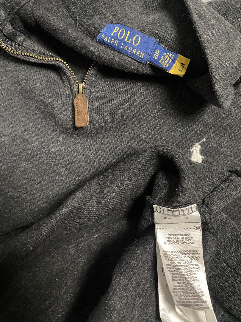 Polo Ralph Lauren Quarter Zip Sweater (Category: Coats, Jackets and Outerwear) located in Iloilo. Submitted by anything_goesph (Listing ID 1462387749, Image 3). Description: 24 inch pit to pit 30 inch lenght 27 inch sleeve lenght 20 inch shoulder 9.5/10 color rate issue stain see photos for details.