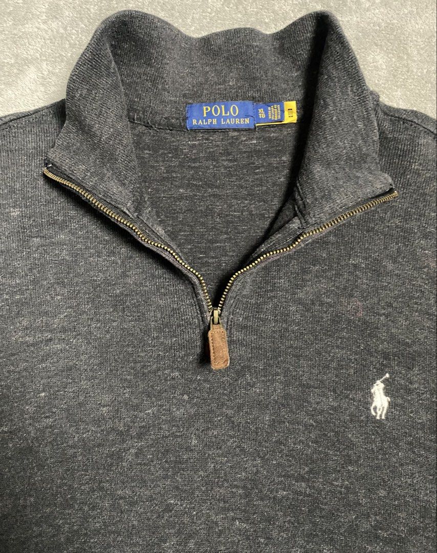 Polo Ralph Lauren Quarter Zip Sweater (Category: Coats, Jackets and Outerwear) located in Iloilo. Submitted by anything_goesph (Listing ID 1462387749, Image 2). Description: 24 inch pit to pit 30 inch lenght 27 inch sleeve lenght 20 inch shoulder 9.5/10 color rate issue stain see photos for details.