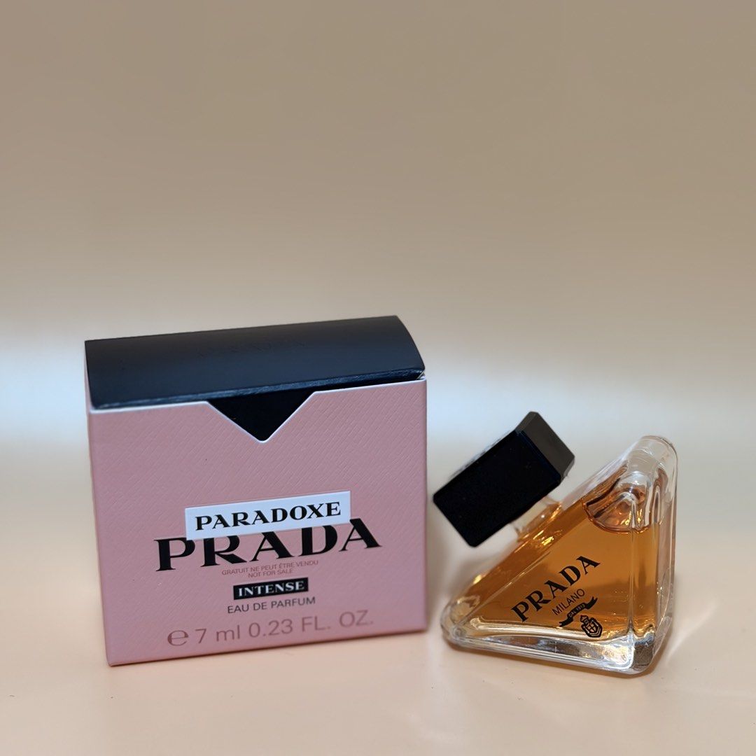 Prada - Paradoxe Intense 7ml mini (Category: Fragrance & Deodorants) located in Valenzuela. Submitted by ariaxmommy (Listing ID 1462427050, Image 1). Description: - Miniature Prada Paradoxe Intense Eau de Parfum - 7ml size - Comes with original box - Ideal for travel or trying the scent.