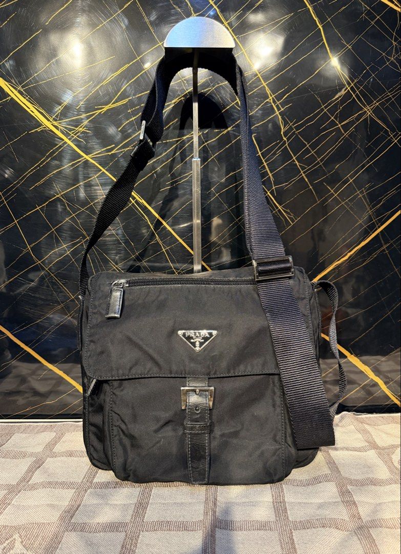 Prada Sling Bags Authentic (Category: Luxury Bags & Wallets) located in Santiago. Submitted by twicebutnice03 (Listing ID 1462306398, Image 1). Description: Authentic Prada Nylon Sling bag Still Good Condition no issue.