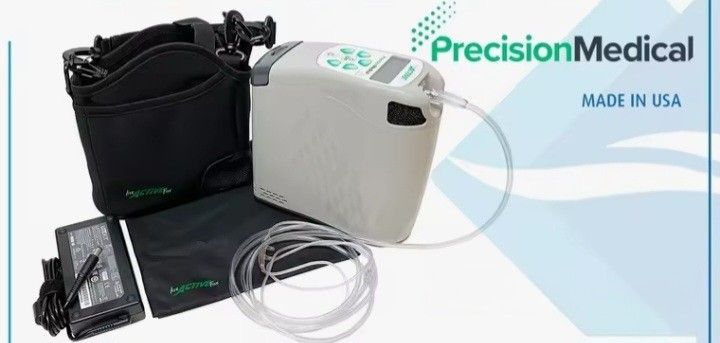Precision Medical Solo Portable Oxygen Concentrator (Category: Medical Supplies & Tools) located in Marikina City. Submitted by entropymarketing (Listing ID 1462389607, Image 1). Description: Precision Medical Active Portable Oxygen Concentrator Made in USA All brandnew Php 245,000.00 📌Description Lightweight, wearable design weighing only 5 lbs 5 pulse settings utilizing VPSA technology with CMV, patients receive therapeutic oxygen in the first