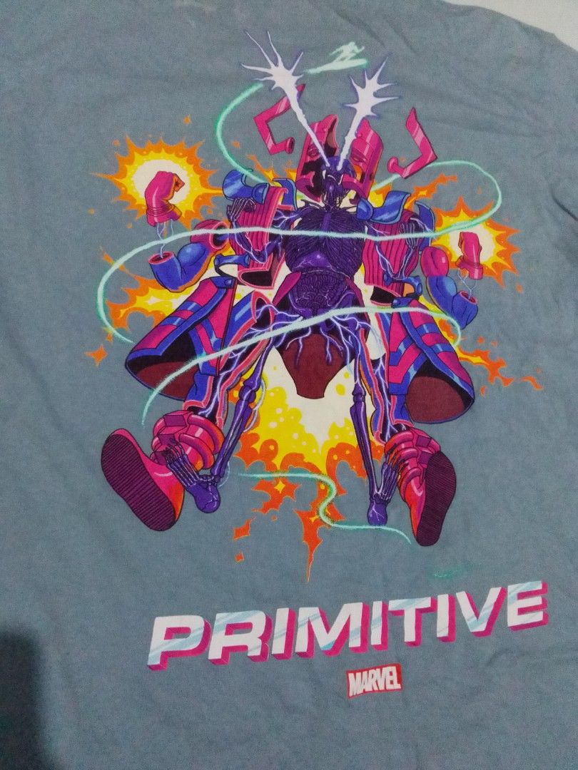 Primitive x Marvel Galactus T-Shirt (Category: Tshirts & Polo Shirts ) located in Malilipot. Submitted by santosbolofer (Listing ID 1462338299, Image 3). Description: Primitive x Marvel Galactus Large on tag Length 29 Width 21 9/10 colorate Need wash white stain 250 plus sf.
