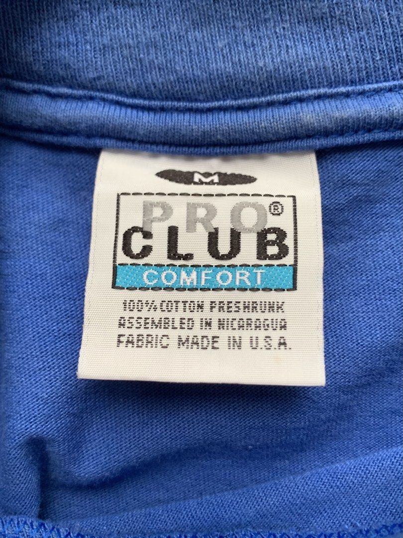 Pro Club Comfort Tee (Category: Tshirts & Polo Shirts ) located in Calamba. Submitted by tobs.thriftz (Listing ID 1462327569, Image 3). Description: Size M on Tag Dimes - 19 x 27 Good Condition Issue - See last pic (Stains) barely noticeable All items are 100% thrifted / pre-loved and may show normal signs of wear due to previous use and age. Please manage your expectations before purchasing. We do our best to disclose any noticeable flaws. Color