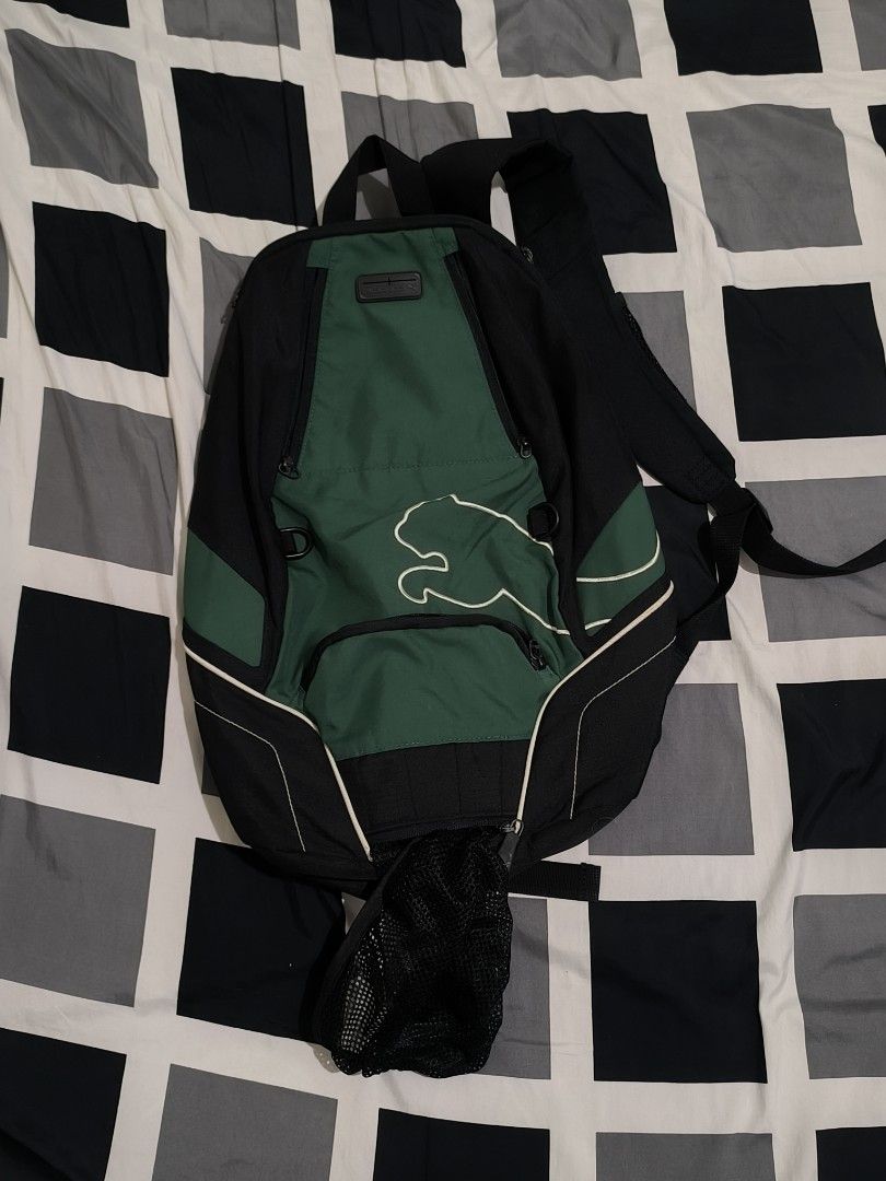 Puma Green and Black Backpack with Large Logo (Category: Backpacks) located in General Santos City (Dadiangas). Submitted by animoya (Listing ID 1462316579, Image 1). Description: - Bought at the United States - Recently Washed Clean.