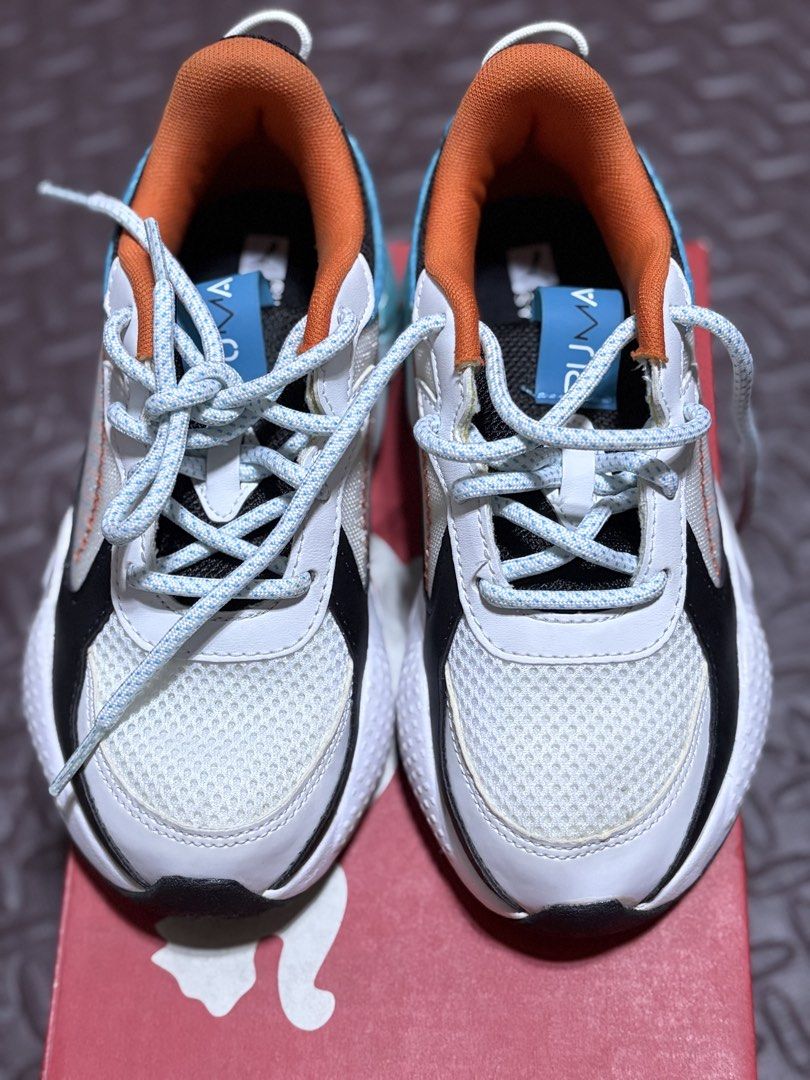 Puma Shoes for Kids (Category: Babies & Kids Fashion) located in Binan City. Submitted by de.clutterbyM (Listing ID 1462401049, Image 3). Description: 1. Puma Running Shoes (Unisex) Size: 18.5cm Bought in Indonesia (no box) NEVER USED 2. Puma Courtflex Suede Size: 18cm Bought in Japan (with box) WELL USED (no time to clean) RFS: Outgrown.