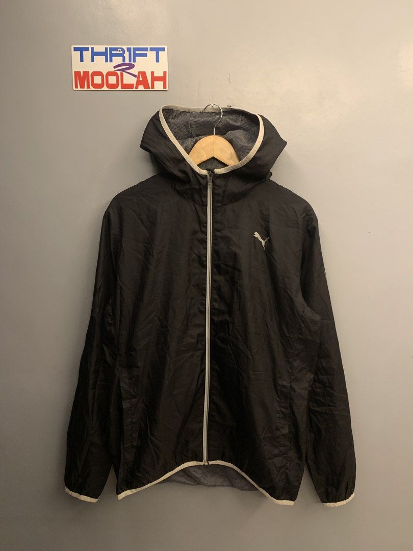 PUMA WINDBREAKER JACKET (Category: Hoodies) located in Cavite. Submitted by thrift2moolah (Listing ID 1462288278, Image 1). Description: Puma Windbreaker Jacket Size L on tag 23/26.5-27 Excellent condition 9/10 Color rate 400 add sf.