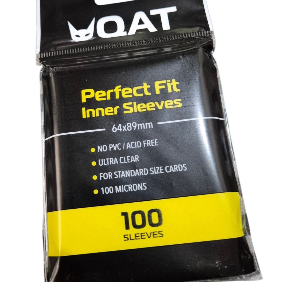 Qat Fit Sleeves (Category: Trading Cards Accessories) located in Iligan City. Submitted by chefmavis0519 (Listing ID 1462302494, Image 1). Description: Qat fit sleeves for trading cards. PhP150 each or take all 18 packs for PhP2500. Moving out sale..