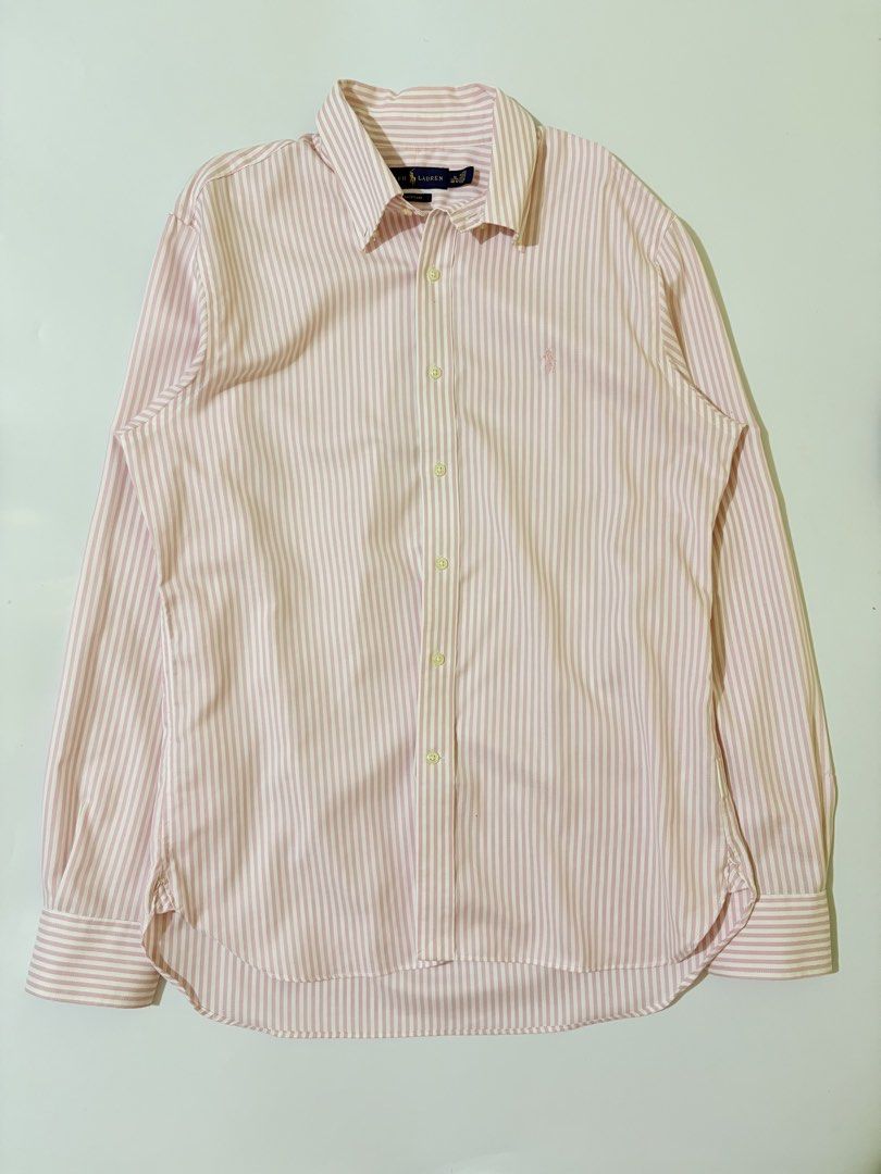 RALPH LAUREN BUTTONDOWN (Category: Longsleeves) located in Tuguegarao City. Submitted by oldmoneyfindsph (Listing ID 1462369660, Image 1). Description: RL BABYPINK BUTTONDOWN Babypink actual color (check last pic for the actual color, nag iba color sa lighting na ginamit😅) ✅Size 16 40-41 on tag but fits L-XL women’s and men’s frame ✅Dimes:22(armpit to armpit) x 30-31L ✅Condition: Excellent Condition ✅Color Rate:9/10 or better ✅Issue:None 2500.