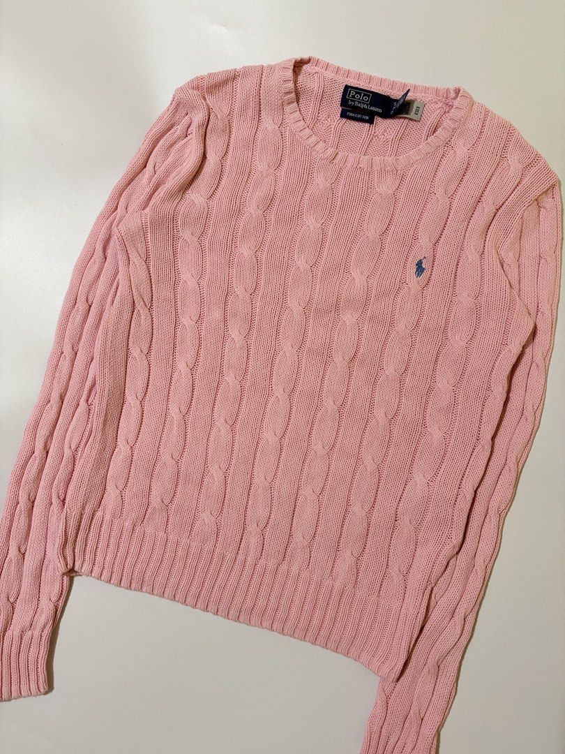RALPH LAUREN KNITTED SWEATER (Category: Coats, Jackets and Outerwear) located in Tuguegarao City. Submitted by oldmoneyfindsph (Listing ID 1462369980, Image 2). Description: RL PINK KNITS WITH QR ✅Size S on tag but fits XS-S women’s frame ✅Dimes:18(armpit to armpit) x 22L ✅Condition: Excellent Condition ✅Color Rate:10/10 ✅Issue:None 3500.