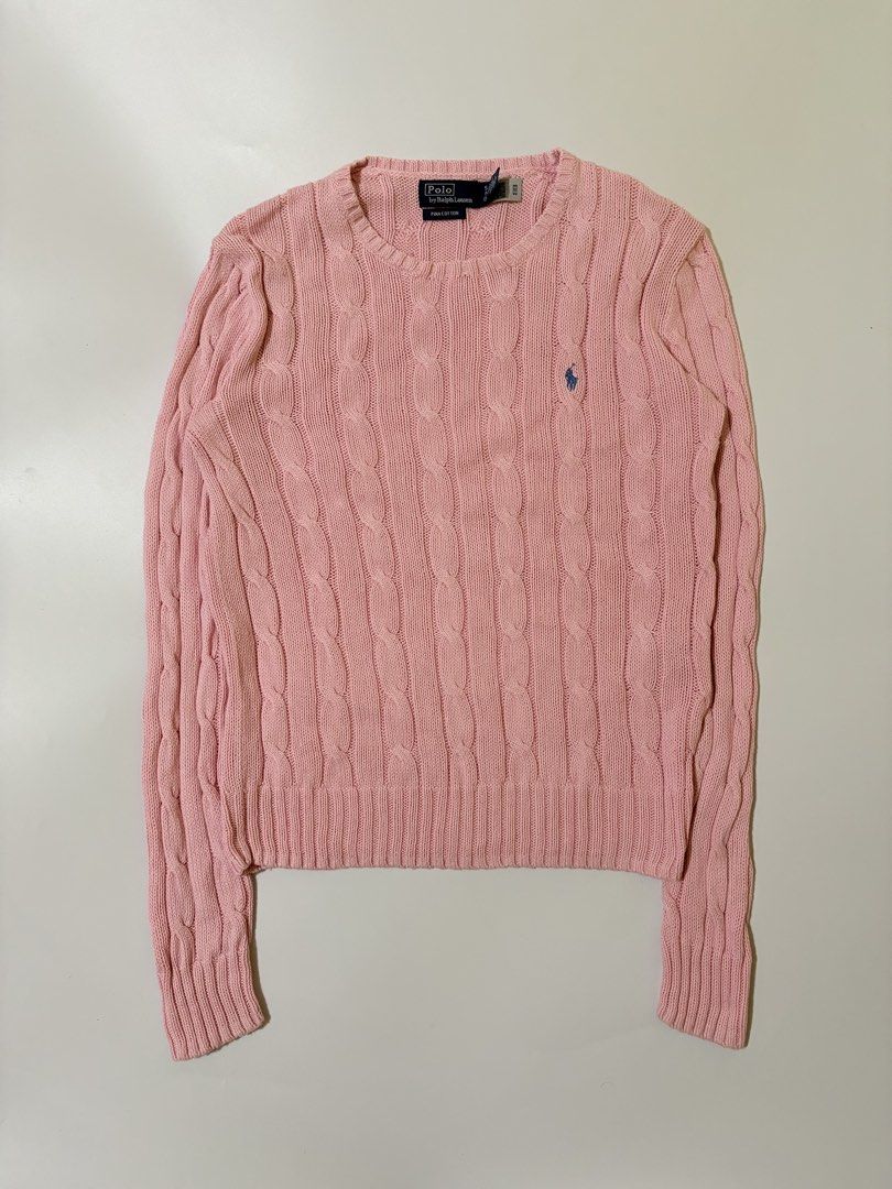 RALPH LAUREN KNITTED SWEATER (Category: Coats, Jackets and Outerwear) located in Tuguegarao City. Submitted by oldmoneyfindsph (Listing ID 1462369980, Image 1). Description: RL PINK KNITS WITH QR ✅Size S on tag but fits XS-S women’s frame ✅Dimes:18(armpit to armpit) x 22L ✅Condition: Excellent Condition ✅Color Rate:10/10 ✅Issue:None 3500.