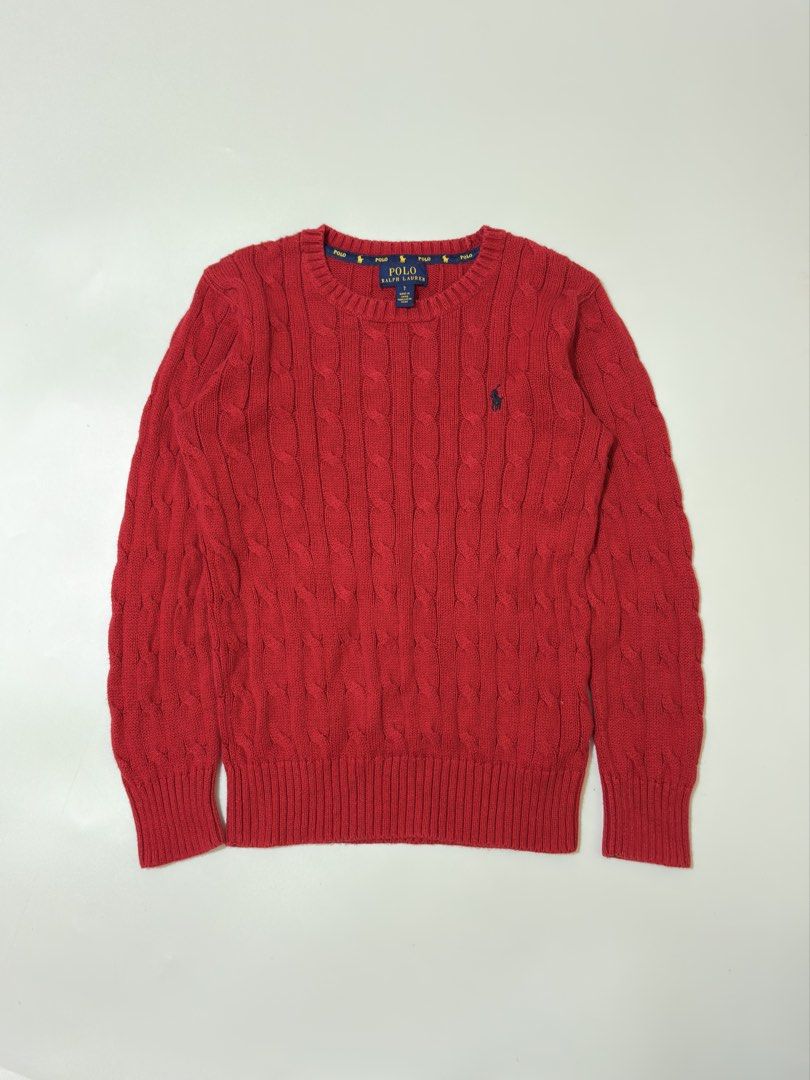 RALPH LAUREN KNITTED SWEATER (Category: Coats, Jackets and Outerwear) located in Tuguegarao City. Submitted by oldmoneyfindsph (Listing ID 1462371678, Image 3). Description: RL RED KNITS ✅Size 7 on tag but fits XS women’s petite frame (pwede din for kids) ✅Dimes:16(armpit to armpit) x 20L ✅Condition: Excellent Condition ✅Color Rate:10/10 o ✅Issue:None Mine:3500.