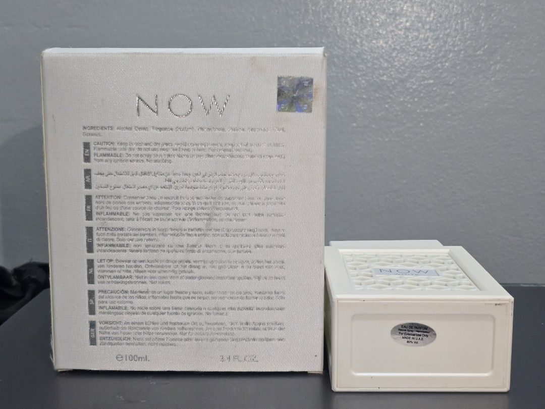 RAVE NOW WHITE Eau de Parfum Natural Spray 100ml (Category: Fragrance & Deodorants) located in Manila. Submitted by chubbychic553 (Listing ID 1462399349, Image 2). Description: NOW WHITE Eau de Parfum arab perfume dupe of D&G Blue comes with original box used 2x lang 100ML Php 800 location: tayuman Manila shipping via lbc or lalamove shipping fee shouldered by buyer .