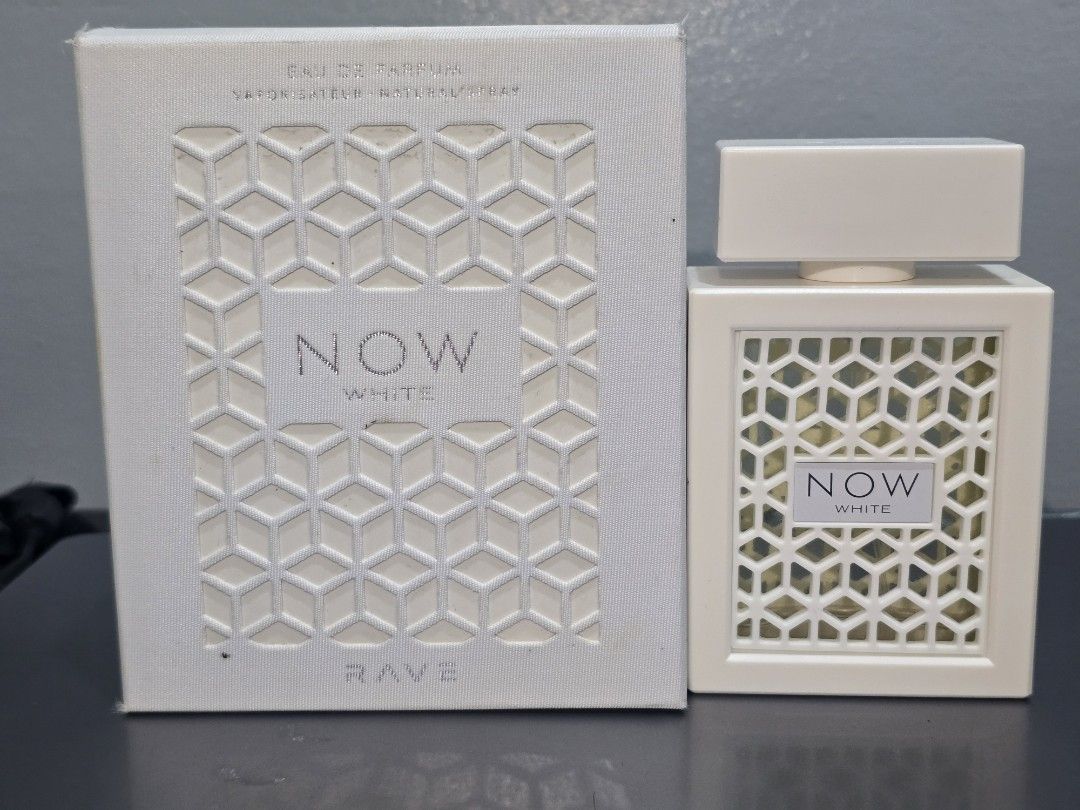 RAVE NOW WHITE Eau de Parfum Natural Spray 100ml (Category: Fragrance & Deodorants) located in Manila. Submitted by chubbychic553 (Listing ID 1462399349, Image 1). Description: NOW WHITE Eau de Parfum arab perfume dupe of D&G Blue comes with original box used 2x lang 100ML Php 800 location: tayuman Manila shipping via lbc or lalamove shipping fee shouldered by buyer .