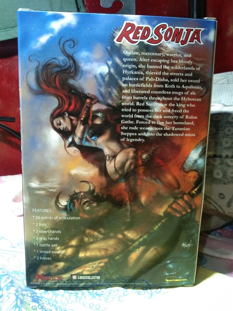Red Sonja Action Figure LooseCollector 26 Points Articulation (Category: Figurines & Statues) located in Quezon City. Submitted by nabsharief (Listing ID 1462304652, Image 2). Description: Box is in excellent condition No dents or significant damage to the box Artwork and printing are still well preserved Figure and accessories are included as shown in the photos Please refer to the actual photos for the exact condition and contents ⚔️ Features /