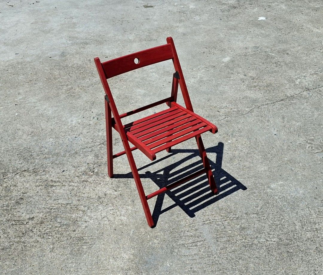 Red Wooden Folding Chair (Category: Chairs) located in Mabalacat. Submitted by thenewcraf32843 (Listing ID 1462437707, Image 1). Description: Red Wooden Folding Chair In great condition. Sturdy, minimalist. Dimensions: W14.5 x D15 x Sh18.5 x H31 inches Price: 1.5k only We do shipping via lalamove / victory liner drop & go. Dm to inquire.