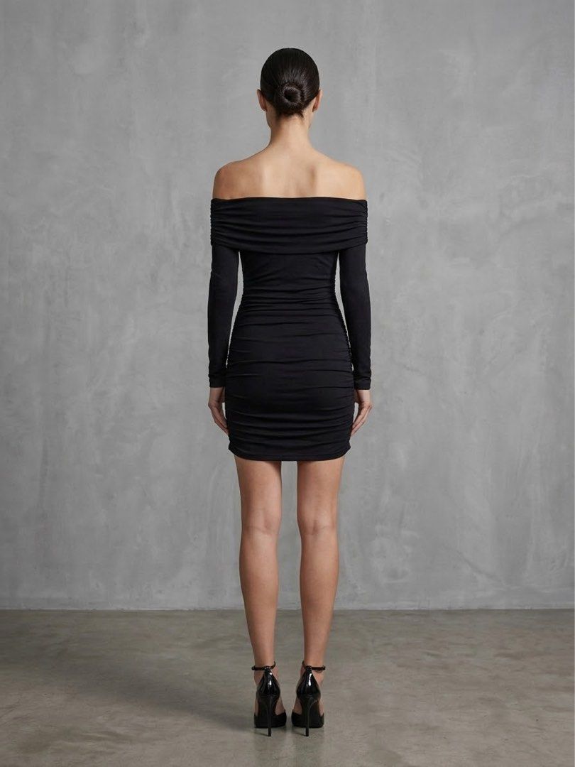 REFORMATION OFF SHOULDER RUCHED DRESS (Category: Dresses) located in Pasig City. Submitted by vetementsdemanila (Listing ID 1462366890, Image 3). Description: REFORMATION OFF SHOULDER RUCHED DRESS New without tags Size: LARGE Bust: 36 inches Waist: 32 inches Length: 41 inches P1950 PLUS SHIPPING.