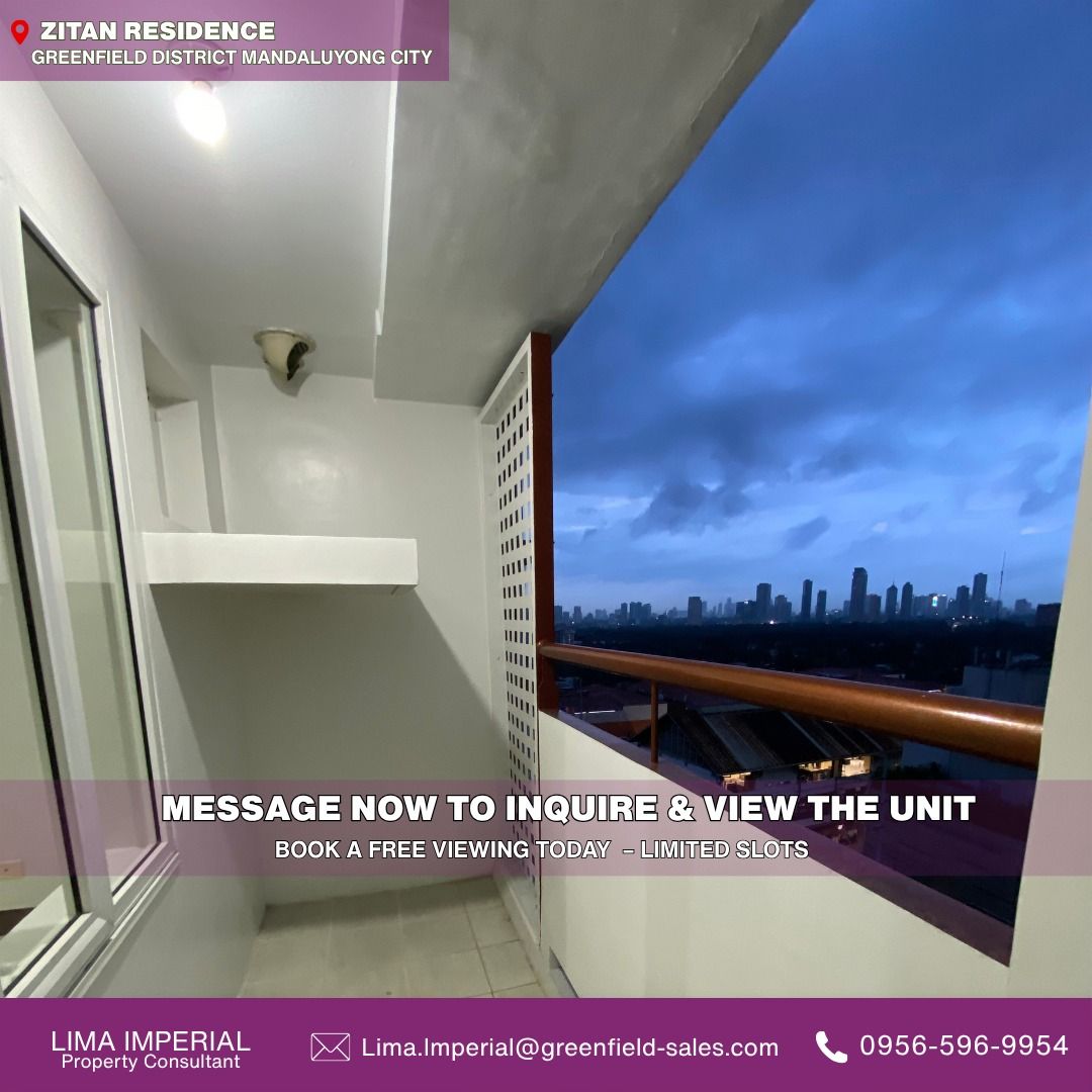 RENT TO OWN STUDIO UNIT (Category: Apartments & Condos) located in Caloocan City. Submitted by greenfieldwithlima (Listing ID 1462312087, Image 3). Description: Studio Unit | Zitan Residences 📍 Greenfield District, Mandaluyong City 📐 30.56 SQM ✅ EARLY MOVE IN PROMO FOR ONLY 250K to 5% DP! ✅ Reservation Fee ₱25,000 ✅ Ready for Occupancy (RFO) ✅ Rent-to-Own Available ✅ Pet-Friendly Community ✅ Flexible Payment Terms Available ✅ Open for Viewing W