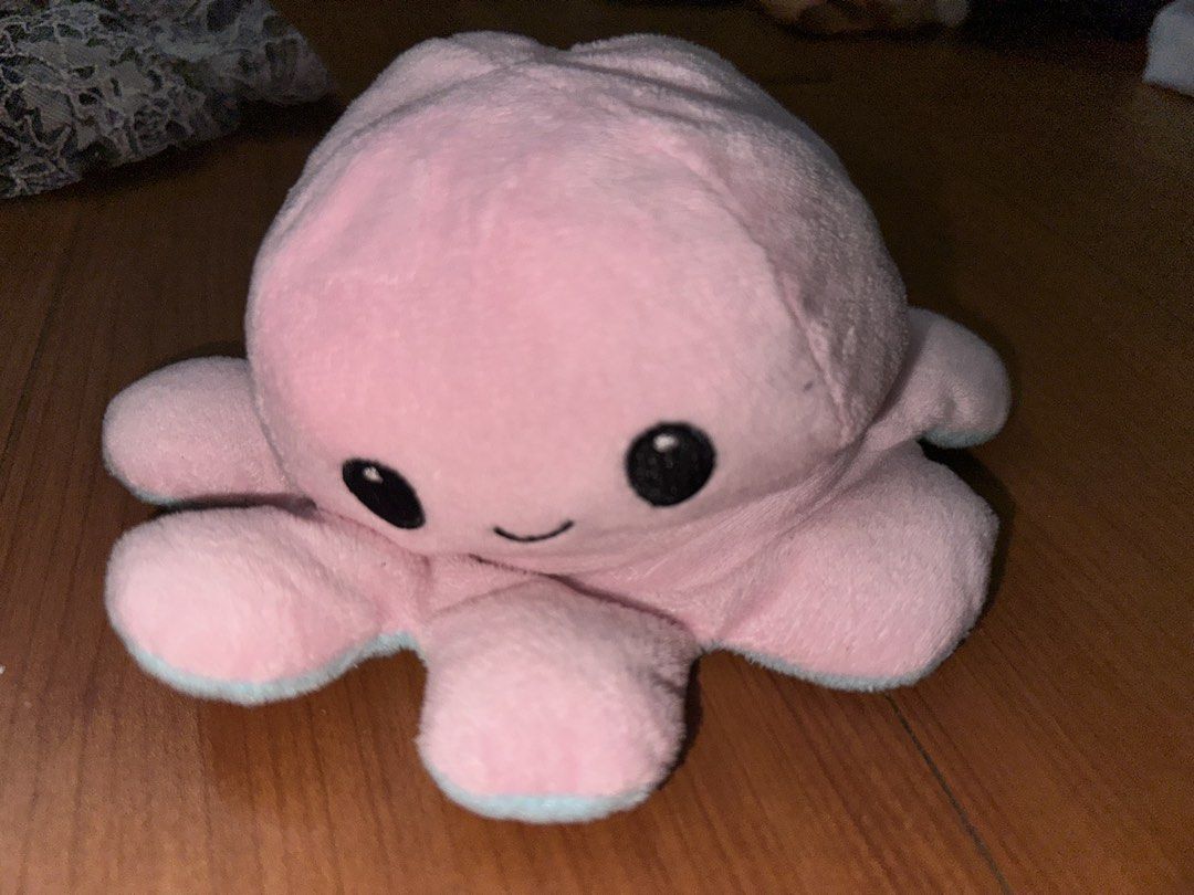 Reversible Octopus Plush Toy Pink Blue (Category: Plushies & Soft Toys) located in Manila. Submitted by itemsbykeiko (Listing ID 1462389422, Image 1). Description: Super cute reversible octopus plushie. Flip it inside out to change its mood! One side is happy pink, the other is grumpy blue. Soft and cuddly. Great for kids or as a fun desk decoration. Measures about 6 inches across..