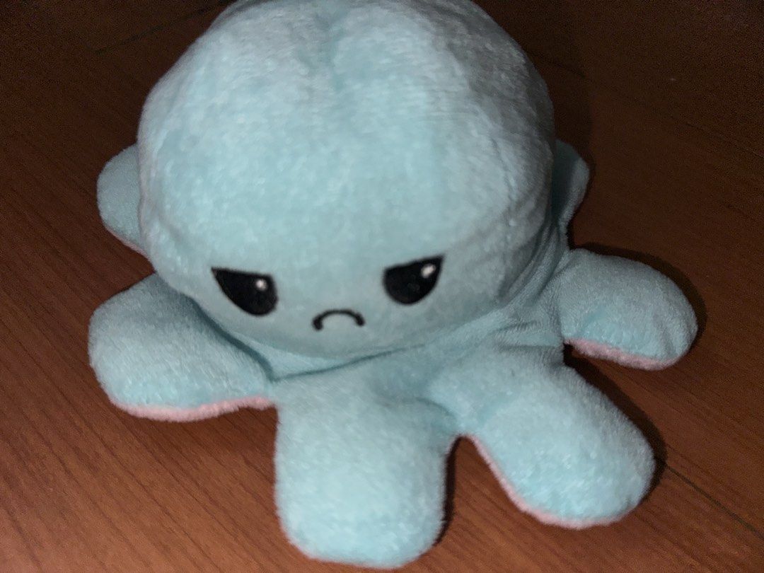 Reversible Octopus Plush Toy Pink Blue (Category: Plushies & Soft Toys) located in Manila. Submitted by itemsbykeiko (Listing ID 1462389422, Image 2). Description: Super cute reversible octopus plushie. Flip it inside out to change its mood! One side is happy pink, the other is grumpy blue. Soft and cuddly. Great for kids or as a fun desk decoration. Measures about 6 inches across..