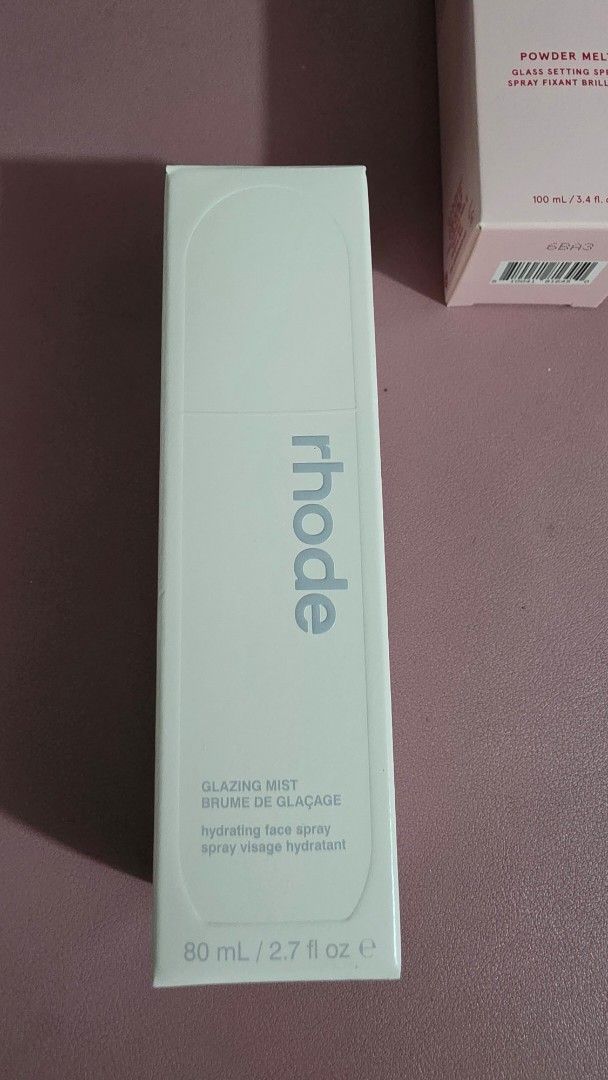 Rhode Glazing Mist Hydrating Face Spray 80ml / 2.7 fl oz (Category: Face Care) located in Las Pinas. Submitted by niktrini (Listing ID 1462395080, Image 1). Description: - Rhode Glazing Mist - Hydrating face spray - Size: 80ml / 2.7 fl oz RFS: Extra purchase from my trip to NYC last May. .