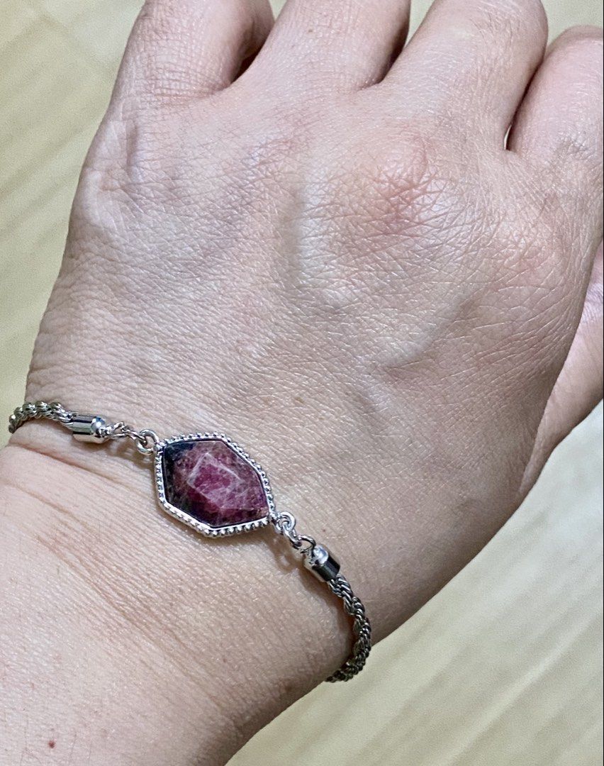 Rhodonite Bracelet (Category: Bracelets) located in Pasig City. Submitted by talaversify (Listing ID 1462335444, Image 3). Description: Semi-precious stone: Rhodonite Stone size: 13x15x6 mm Wrist size: 16cm to 20 cm 💠 Natural stone 💠.