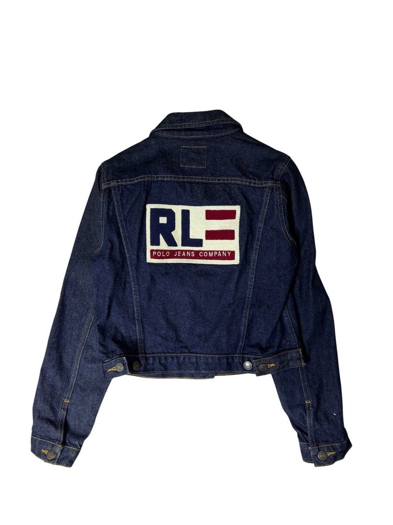 RL flag (Category: Longsleeves) located in Dagupan City. Submitted by deals_nsteals00 (Listing ID 1462366618, Image 1). Description: RL Flag denim jacket Size: Small women’s W:16.5 L:18.5 Color rate:9/10 Condition:Excellent Issue:None! ₱1,600 shipped.