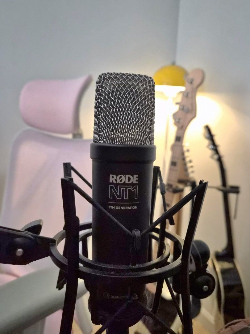 Rode NT1 5th Generation Condenser Microphone (Category: Microphones) located in Manila. Submitted by yetistomp (Listing ID 1462376094, Image 1). Description: Rode NT1 Microphone, 5th Generation (Black) Perfect for streaming, music production, voice overs etc. Inclusions: - Shock mount - Pop filter - Windscreen *No main box but I have the accessories boxes Makati/Mandaluyong area for meetups.