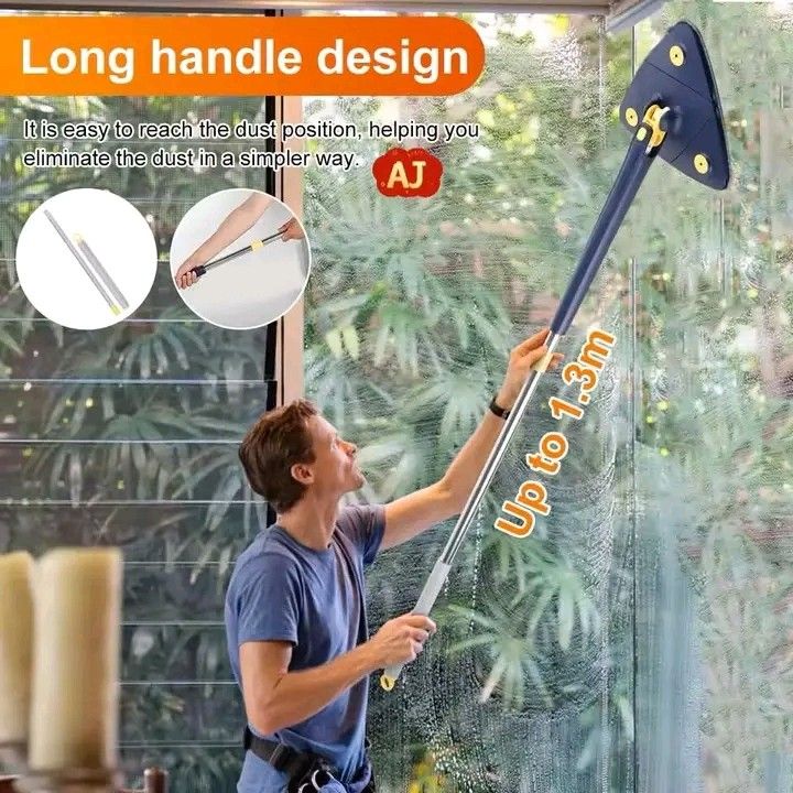 Rotatable Triangle Spin Mop Self-Washing Flat Mop for Floor Window Cleaning (Category: Cleaning Tools & Supplies) located in Manila. Submitted by vannie30 (Listing ID 1462285176, Image 1). Description: .