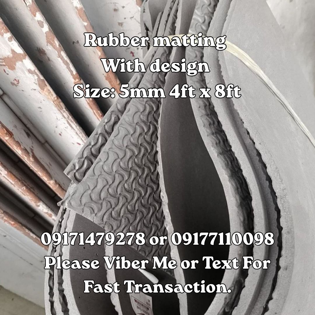 Rubber matting With design Size: 5mm 4ft x 8ft (Category: Home Improvement Tools & Accessories) located in Manila. Submitted by 09171479278_elsie. (Listing ID 1462317266, Image 1). Description: Rubber matting With design Size: 5mm 4ft x 8ft .