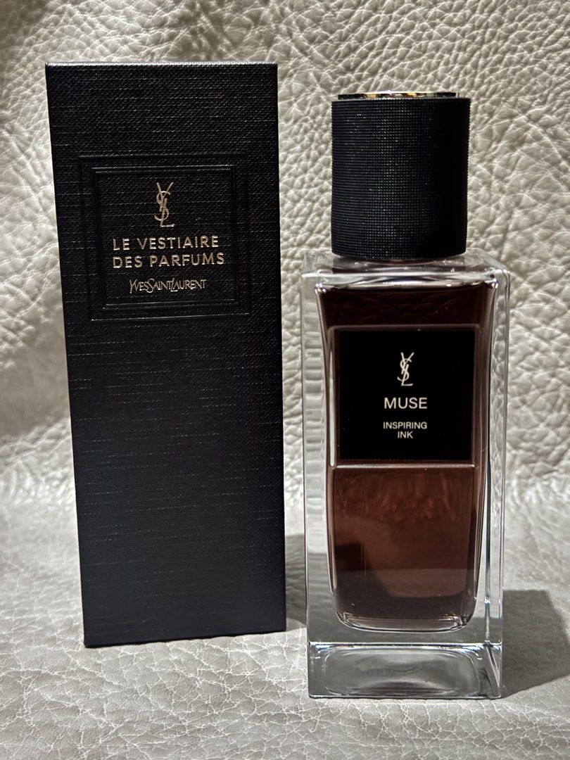 Sale! YSL Muse Inspiring Ink (Category: Fragrance & Deodorants) located in Quezon City. Submitted by gdpc_ph (Listing ID 1462272186, Image 1). Description: Fragrance Name: YSL Le Vestiaire Des Parfums - Muse Inspiring Ink Size: 125ML Item Condition: - Almost full condition. Good as new! - Heavy bottle, magnetic cap. - Check each photos for juice level. - Actual photos posted. - With box. Box in mint condition. - With sticker label on the bottles.
