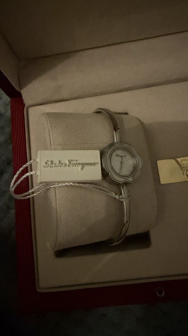 Salvatore Ferragamo Watch with Box (Category: Women's Watches) located in Cavite. Submitted by kristiecasem (Listing ID 1462296852, Image 3). Description: - AuSalvatore Ferragamo Cuore Watch – Complete Box Set Price: ₱35,000 Original retail: Approx. ₱140,000 Description Authentic Salvatore Ferragamo Cuore ladies watch in silver-tone finish. Beautifully kept and comes with its original Ferragamo presentation set. Details: * Brand: Salvatore Ferrag