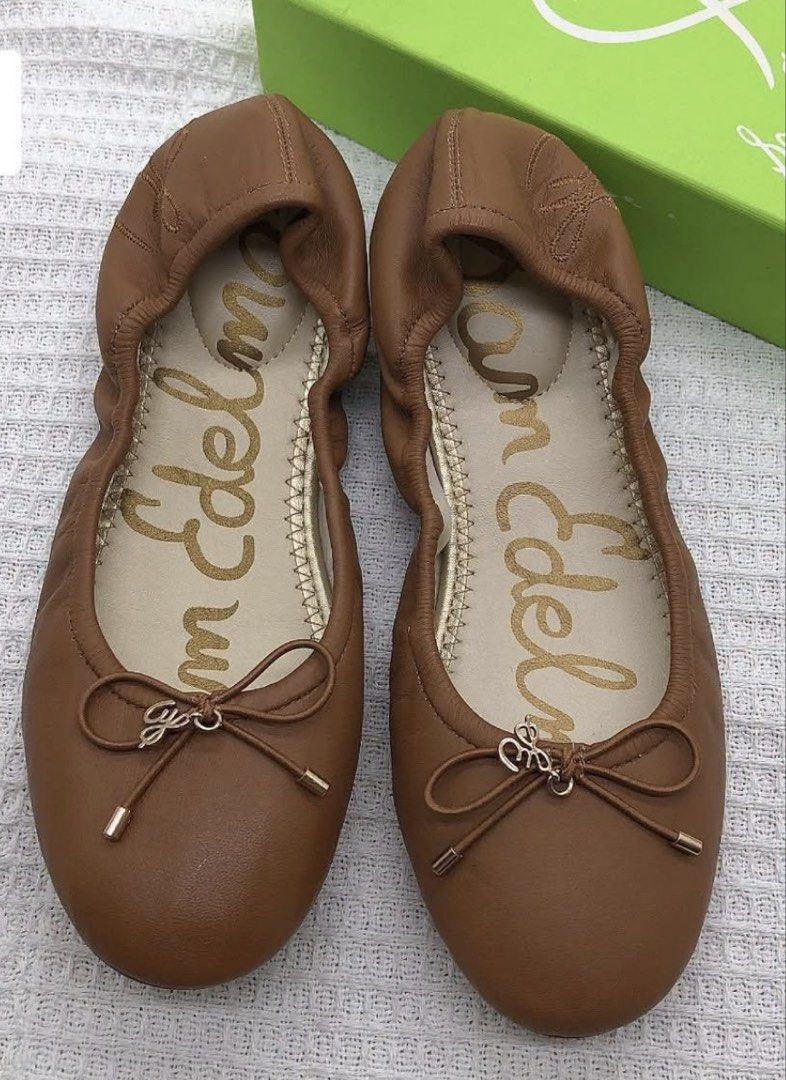 Sam Edelman Brown Leather Ballet Flats (Category: Flats & Sandals) located in Angeles City. Submitted by migs_font29 (Listing ID 1462433521, Image 1). Description: - Brand: Sam Edelman - Style: Brown Leather Ballet Flats - Detail: Cute bow at the front - Insole: Brand name printed - Includes: Original box - Available Sizes: 36, 36.5.