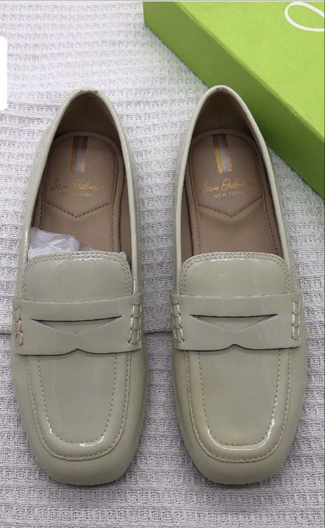 Sam Edelman Patent Leather Loafers (Category: Voice Recorders) located in Angeles City. Submitted by migs_font29 (Listing ID 1462433697, Image 1). Description: - Brand: Sam Edelman - Material: Cream patent leather - Style: Classic penny loafer with a modern twist - Design: Comfortable slip-on - Includes: Original box - Available Sizes: 35, 36.
