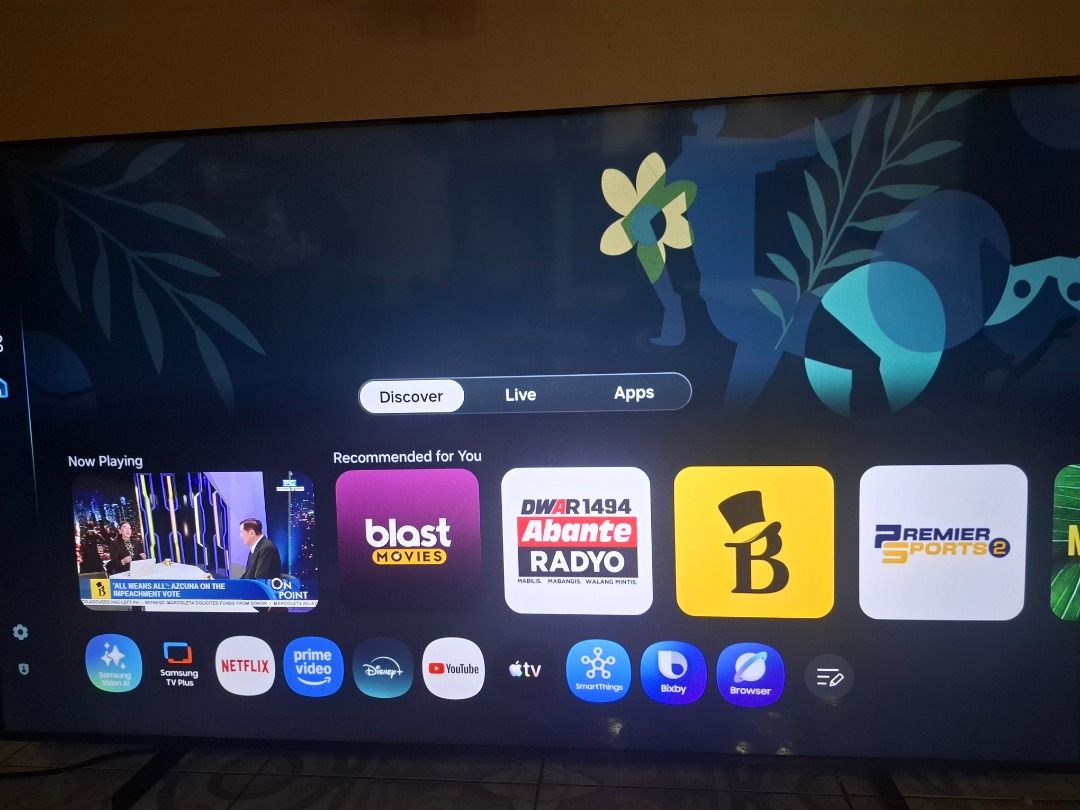 Samsung 65 inch tv (Category: TV) located in Mandaluyong City. Submitted by hitarora (Listing ID 1462372640, Image 1). Description: Brand new 65 inch tv with 1 year warranty until september 2027. Little bit negotiable..